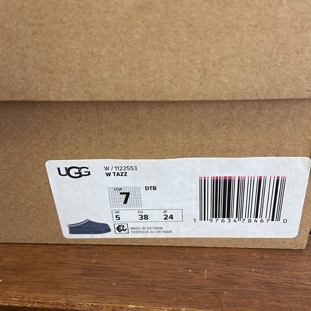 UGG Tazz Platform Slippers Desert Blue USA Women Size 7/UK 5/EU 38 - Picture 12 of 12